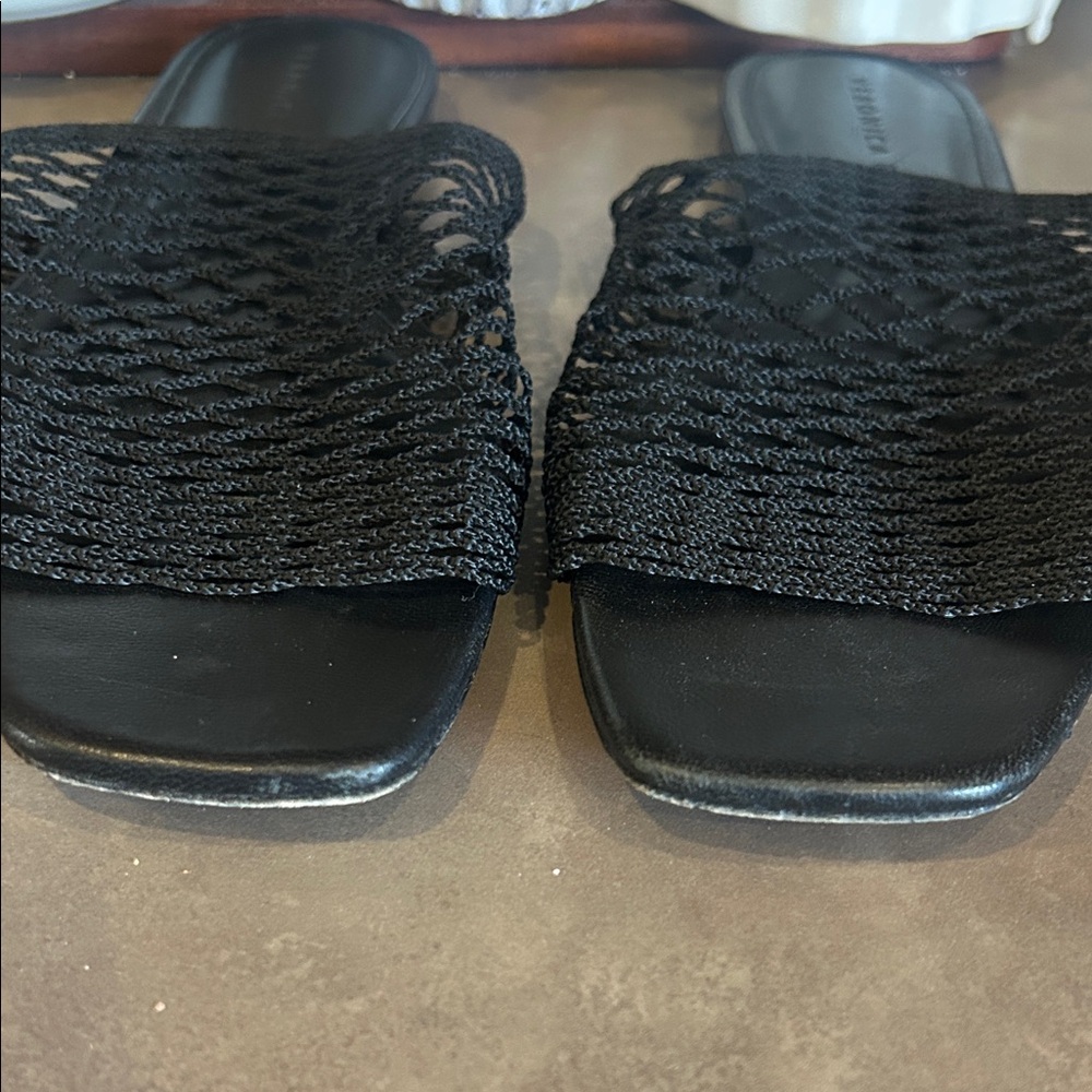 Veronica Beard Black Mesh Martina Slide Sandals Sz 9 - Picture 6 of 8